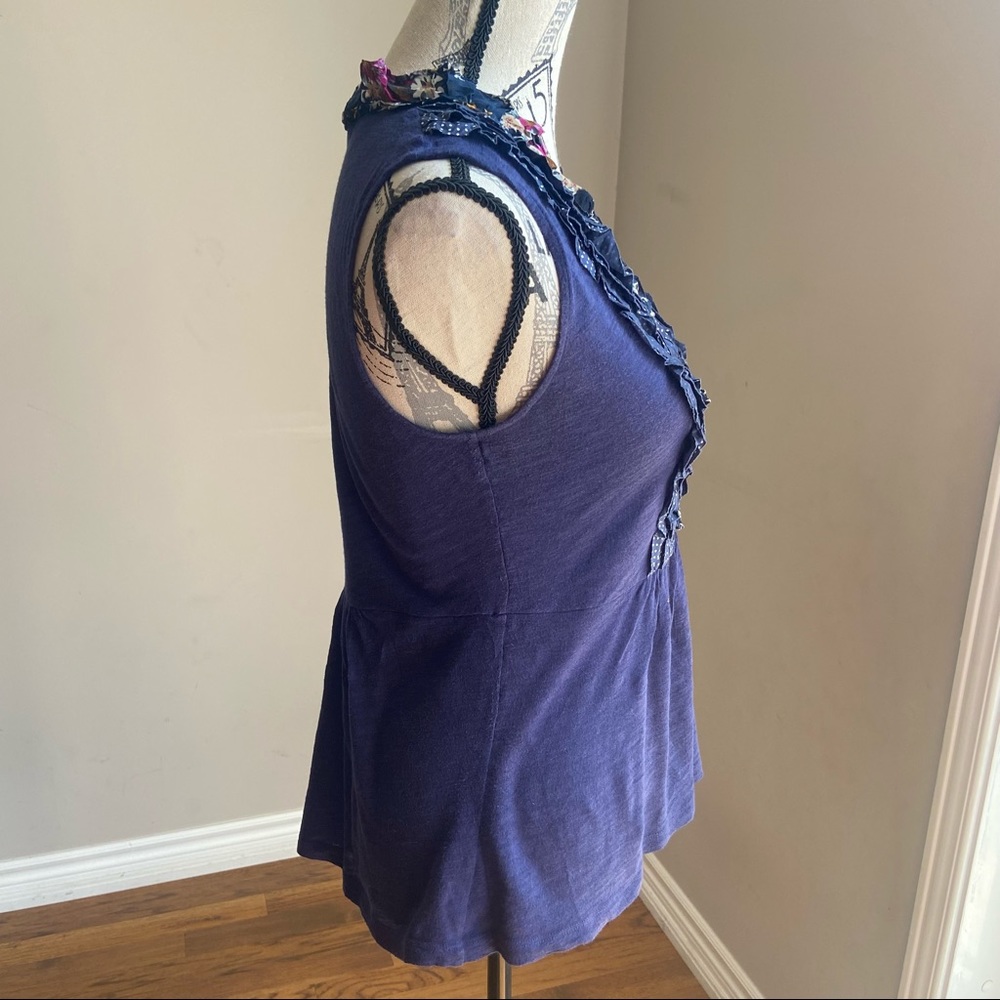 Anthro Deletta Ruffled Lyra slub sleeveless - Picture 5 of 9